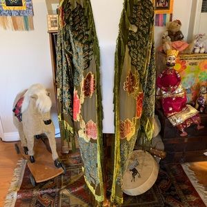 Burnt velvet long jacket